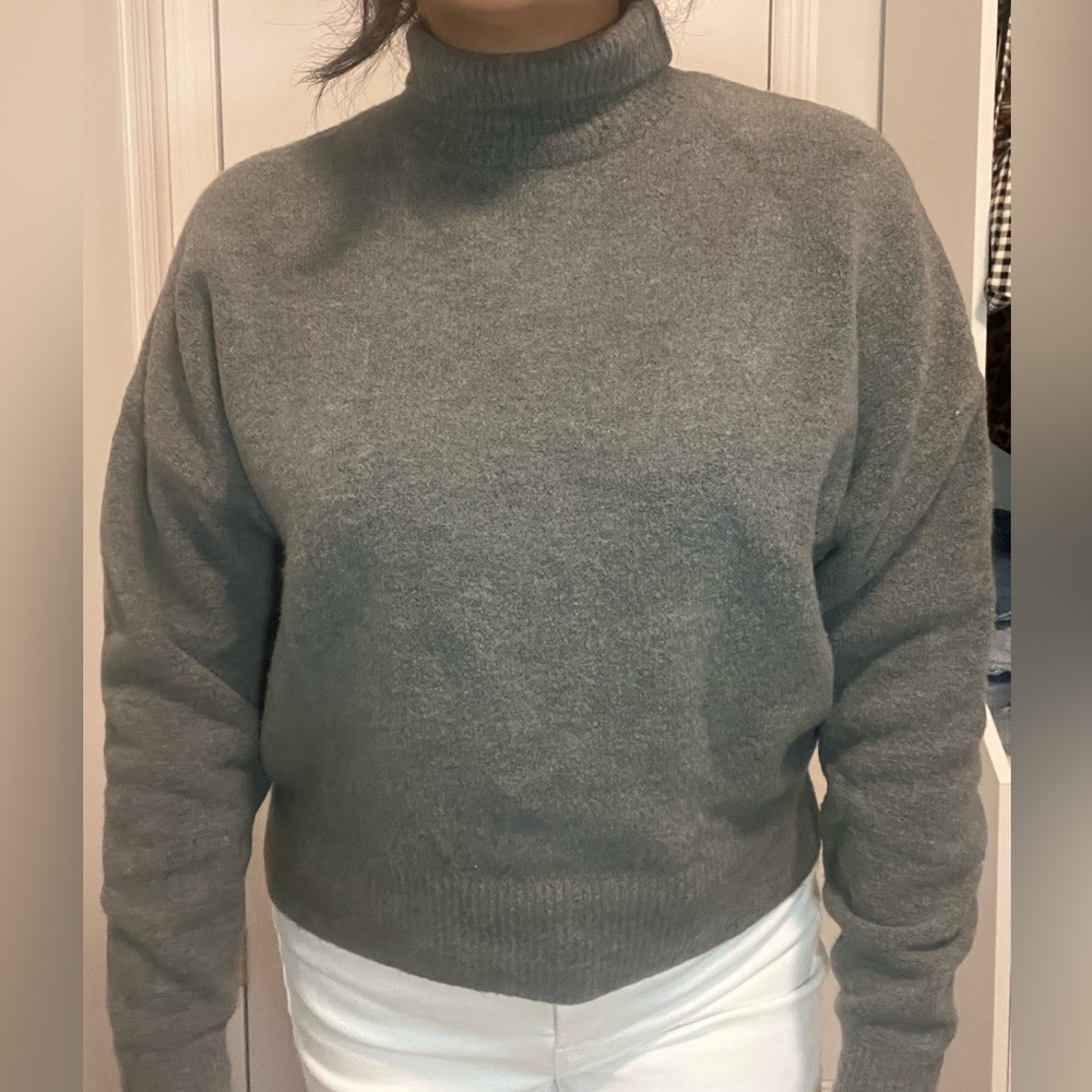 Zara Women's Charcoal Cowl Neck Sweater